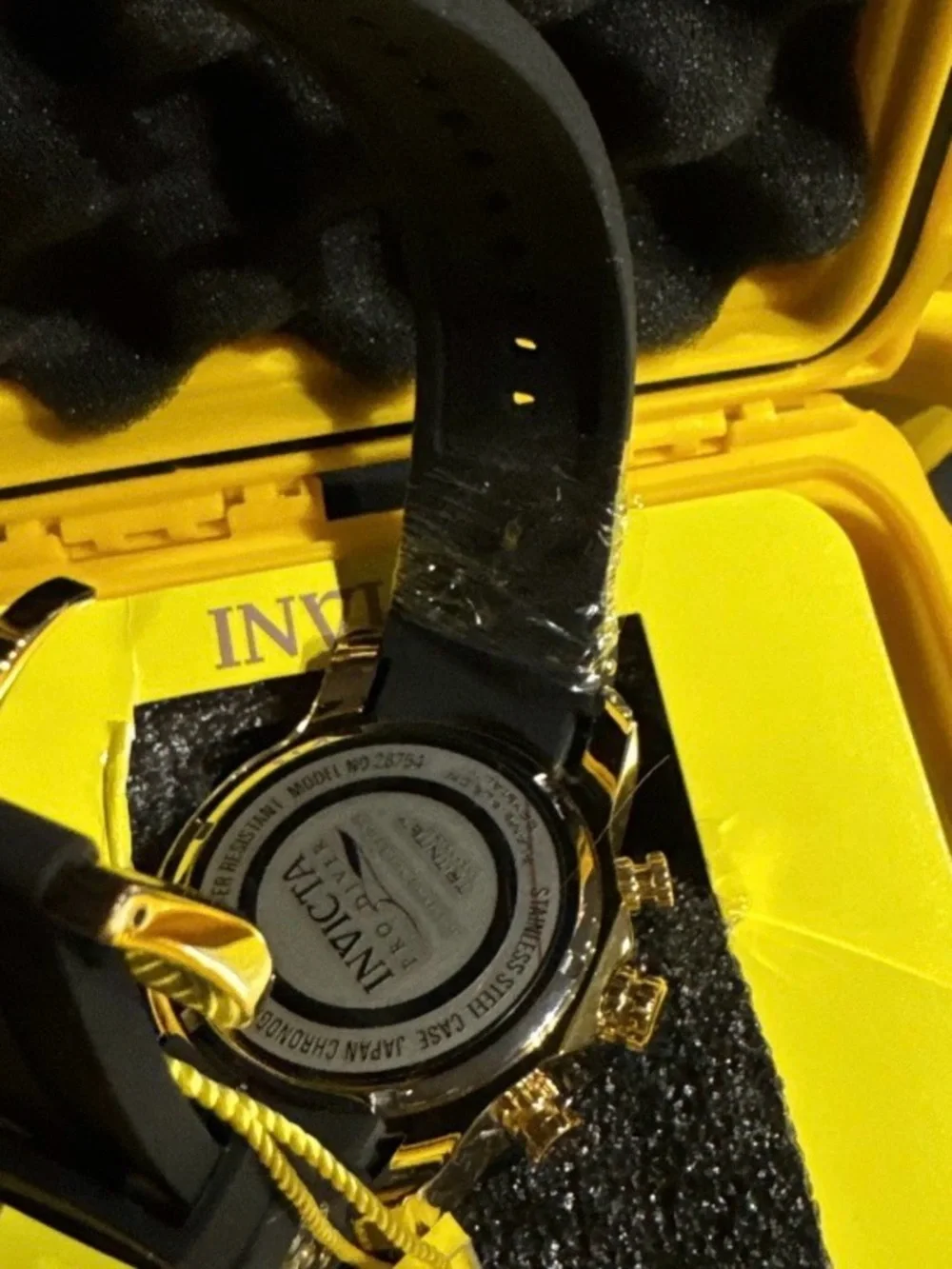 Invicta 28754 Pro Diver Men's Black and Gold Chronograph Watch